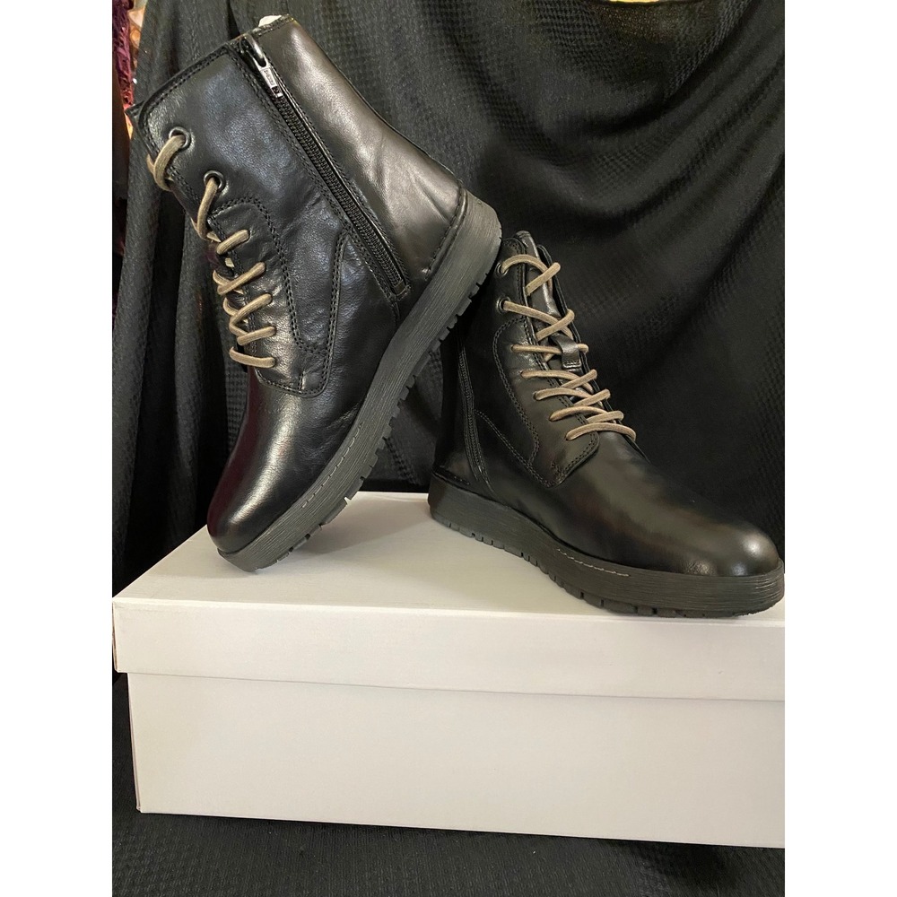 Josef Seibel Anna 51 Black Leather Ankle Boots TopDry Tex Waterproof Size 37